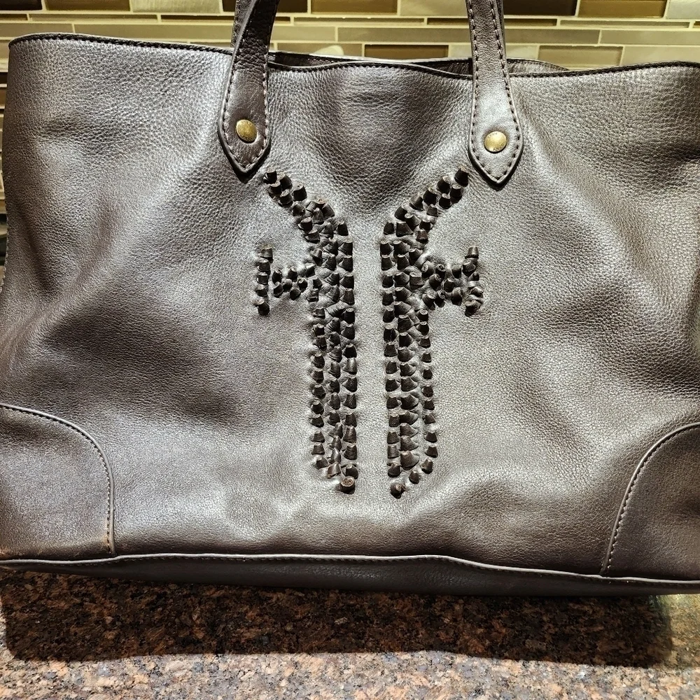 Frye Brown Studded Tote